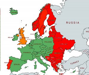 Mapa Seznamu evropských zemí podle míry rizika nákazy 22062020 f