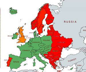 Mapa Seznamu evropských zemí podle míry rizika nákazy 22062020 f