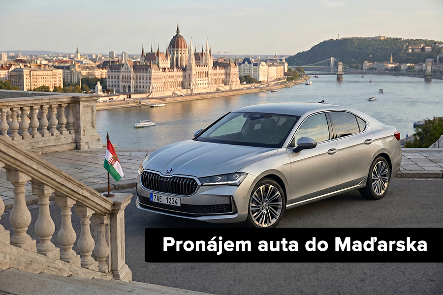 Cesta do Maďarska s autopůjčovnou Taggart Zapůjčený vůz Škoda na výletě v Budapešti.