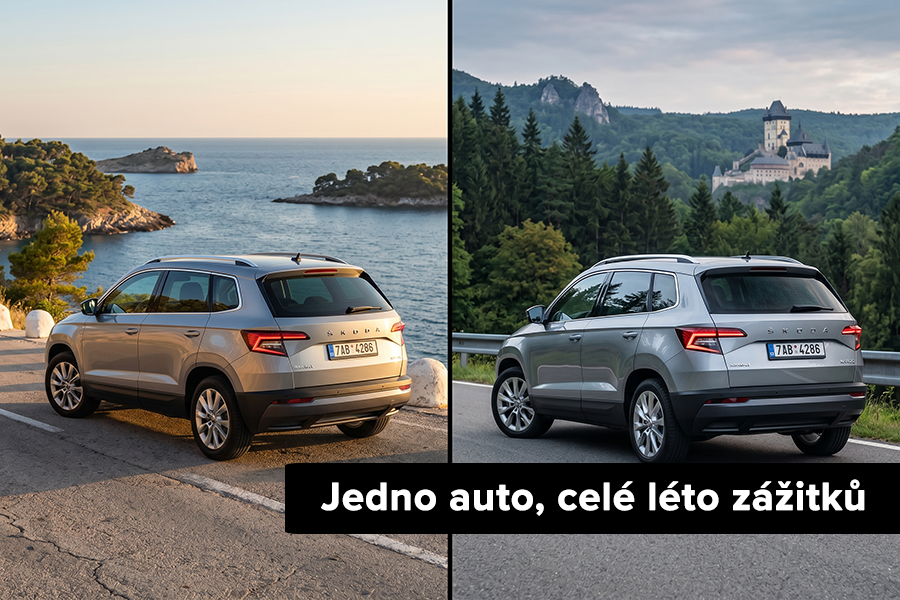 Jedno auto, celé léto zážitků Měsíční půjčení auta na léto – auto využité na dovolenou i víkendové výlety.