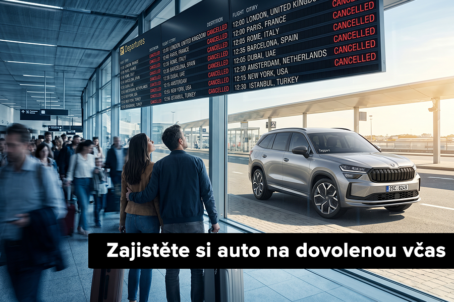 Zajistěte si auto na dovolenou včas Rušení letů v roce 2026 a alternativa v podobě pronájmu auta.