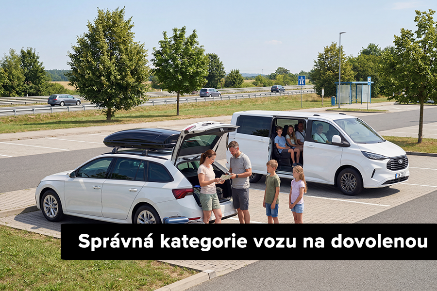 Porovnání na letní dovolenou: přetížené rodinné kombi se střešním boxem versus prostorný, moderní vícemístný mikrobus od Taggart.
