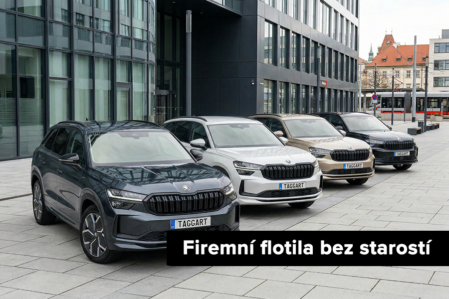 Zaparkovaná firemní vozidla připravená pro dlouhodobý pronájem.